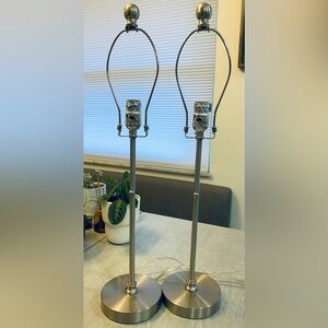 Metal lamps barely used, spider style lamp shades fitting